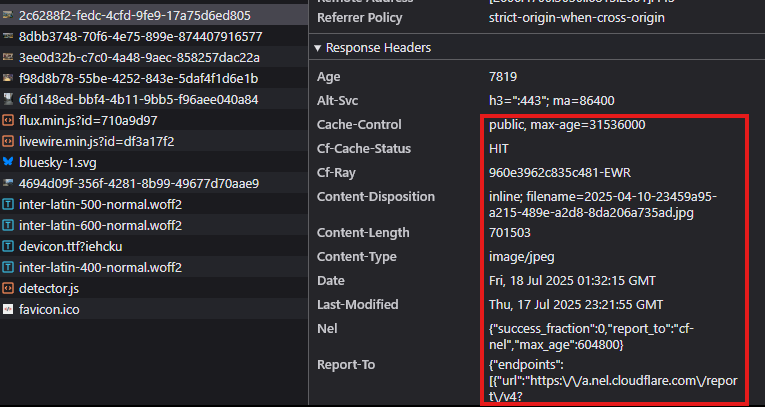 Cached Images by Cloud Flare