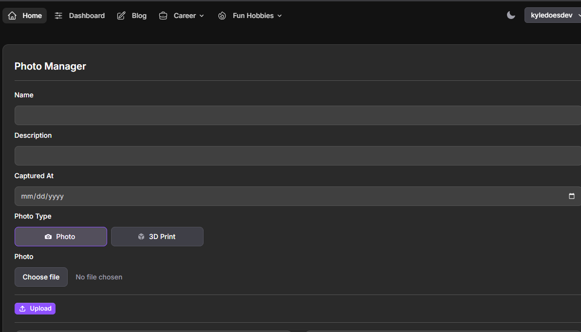 Flux UI Livewire Photo Uploader Form